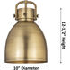 Newton Bell 1 Light 10 inch Satin Nickel Cord Hung Pendant Ceiling Light