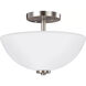 Oslo 2 Light 13.5 inch Brushed Nickel Convertible Pendant Semi-Flush Ceiling Light