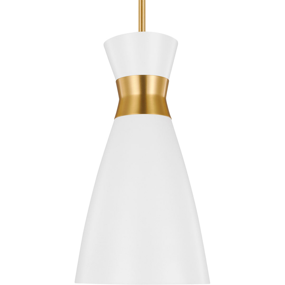 ED Ellen DeGeneres Heath 1 Light 8.13 inch Matte White and Burnished Brass Pendant Ceiling Light in Burnished Brass / Matte White