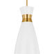 ED Ellen DeGeneres Heath 1 Light 8.13 inch Matte White and Burnished Brass Pendant Ceiling Light in Burnished Brass / Matte White