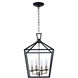 Lacey 4 Light 12 inch Polished Chrome and Black Pendant Ceiling Light