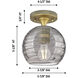 Downtown Urban Crown Point 1 Light 5.88 inch Brushed Brass Flush Mount Ceiling Light