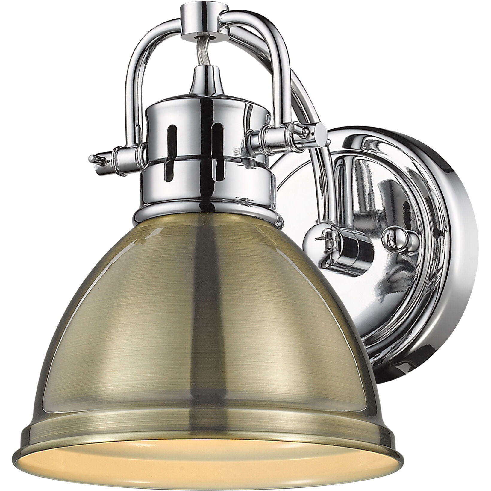 Yep Duncan Vanity Wall Light in Chrome, Aged Brass
