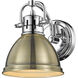 Yep Duncan Vanity Wall Light in Chrome, Aged Brass