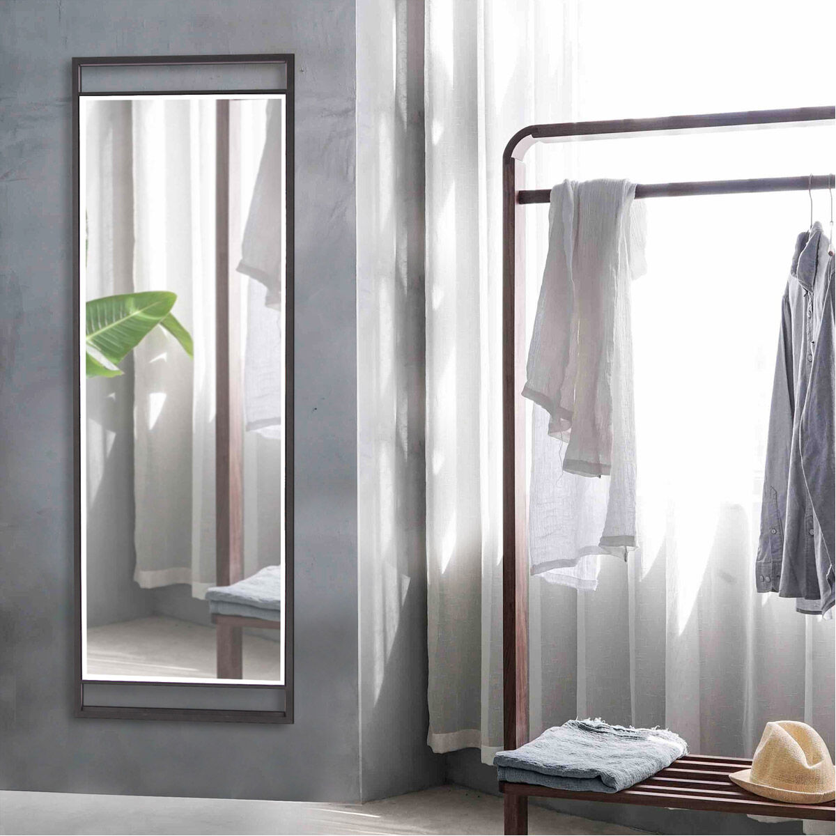 Edison 72 X 24 inch Graphite Wall Mirror