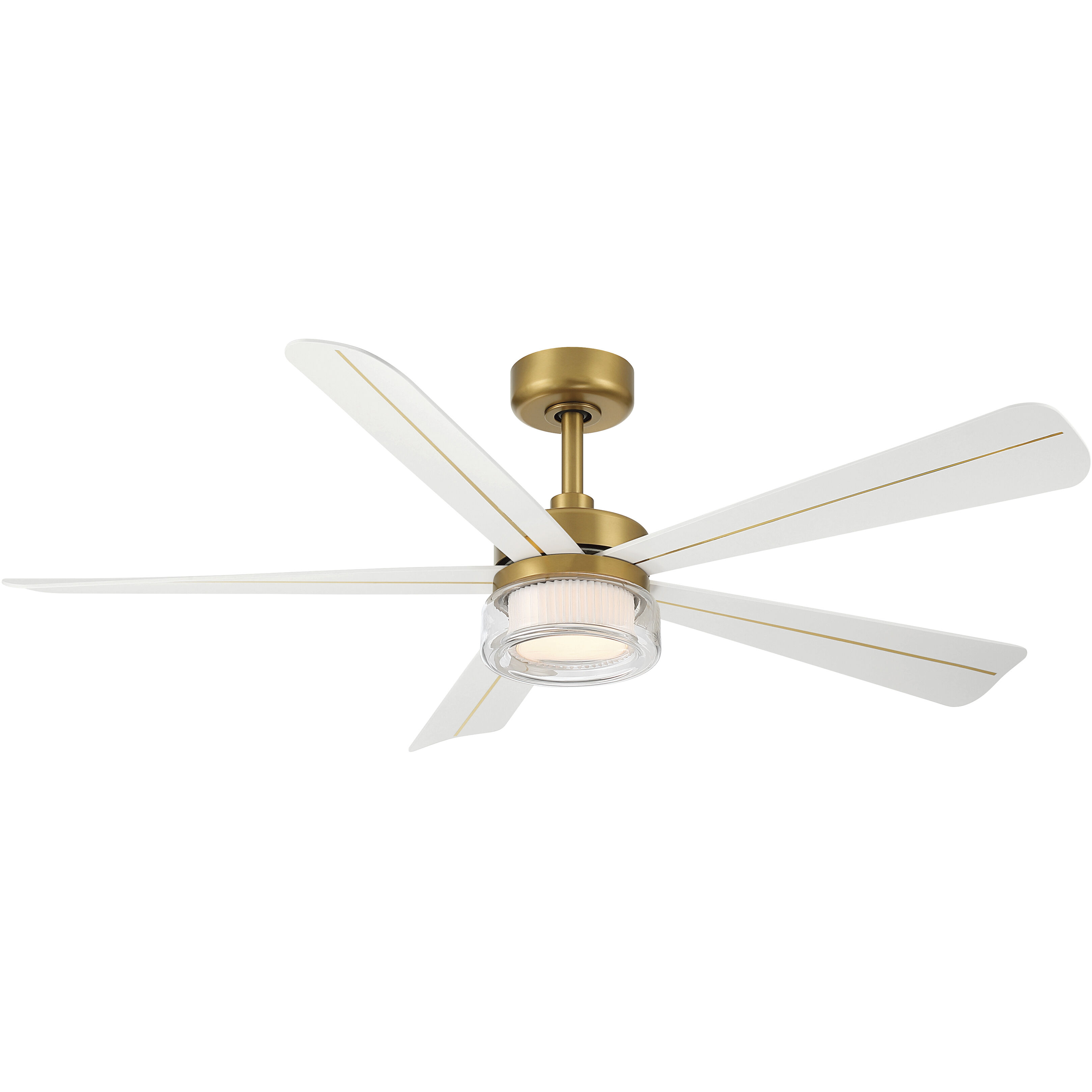 Nellora 52 inch Legacy Brass with Alabaster White Blades Smart Ceiling Fan