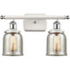 Ballston Bell LED 16 inch White and Polished Chrome Bath Vanity Light Wall Light in Silver Plated Mercury Glass