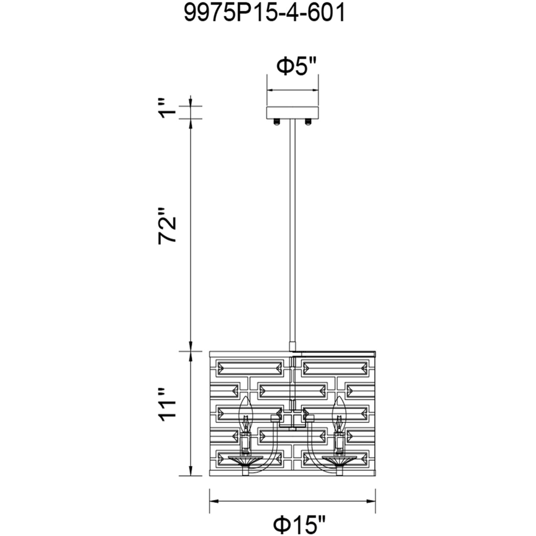 Petia 4 Light 15 inch Chrome Drum Shade Chandelier Ceiling Light