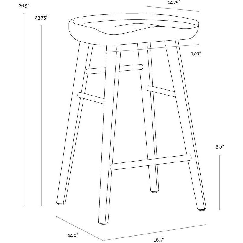 Dominic 26.5 inch Black Counter Stool