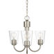 Miles 3 Light 21.5 inch Brushed Nickel Chandelier Ceiling Light