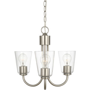 Miles 3 Light 21.5 inch Brushed Nickel Chandelier Ceiling Light