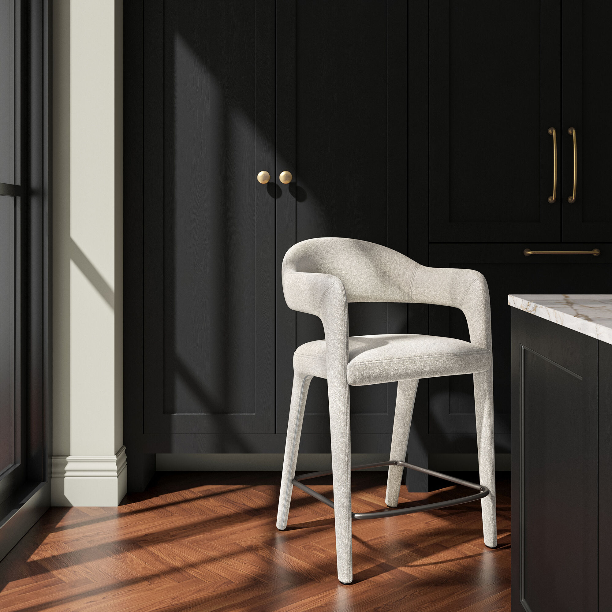 Martens 39 inch Beige Counter Stool