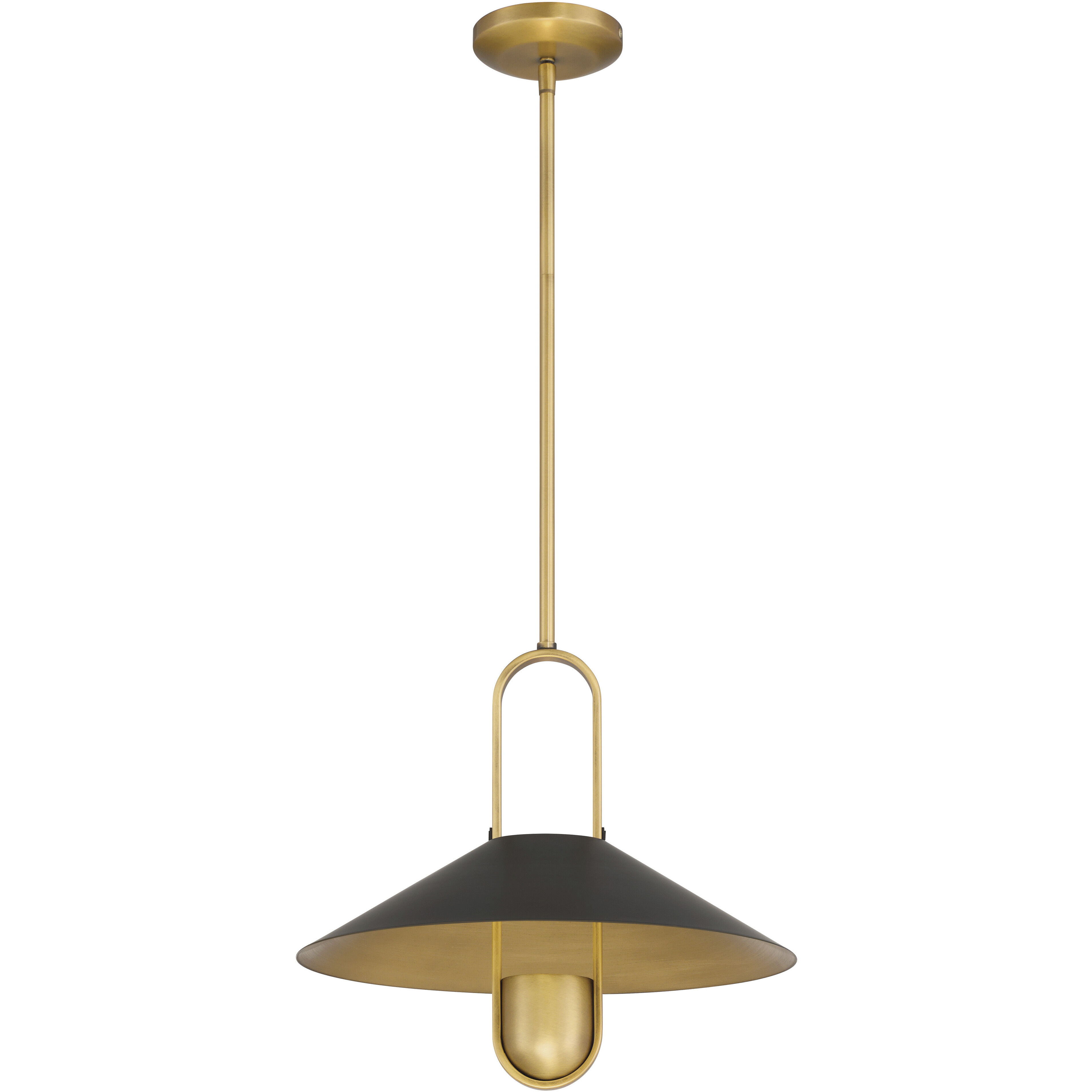 Goldenridge 1 Light 15 inch Legacy Brass and Dark Matte Black Pendant Ceiling Light