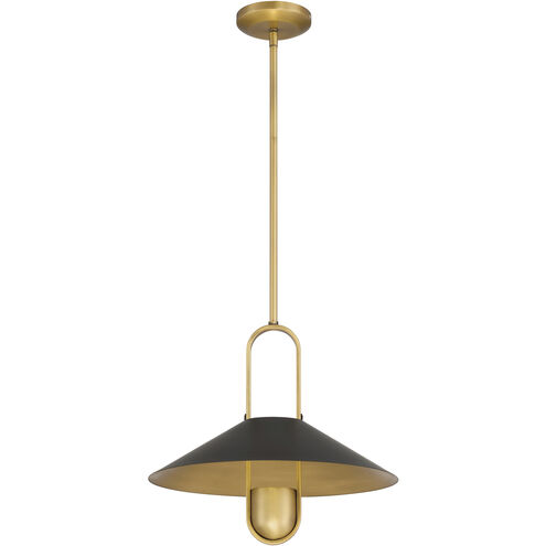 Goldenridge 1 Light 15 inch Legacy Brass and Dark Matte Black Pendant Ceiling Light