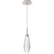Aalto LED 3.8 inch Beige Silver Pendant Ceiling Light in Metallic Beige Silver, Optic Rib Clear, 2700K LED