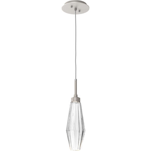Aalto LED 3.8 inch Beige Silver Pendant Ceiling Light in Metallic Beige Silver, Optic Rib Clear, 2700K LED