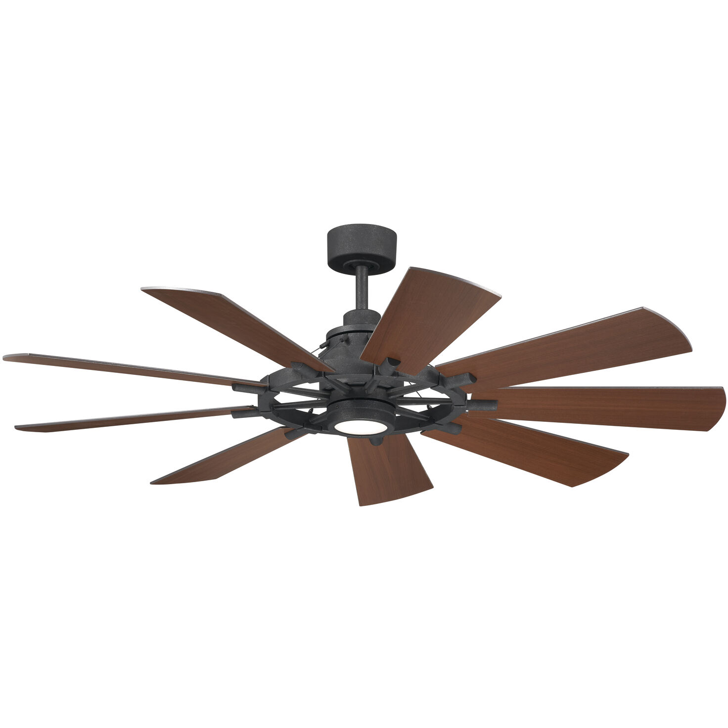 Gentry 60 inch Distressed Black with Distressed Antique Gray/Walnut Blades Ceiling Fan
