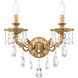 Milano 2 Light 7.5 inch French Gold Wall Sconce Wall Light in Heritage
