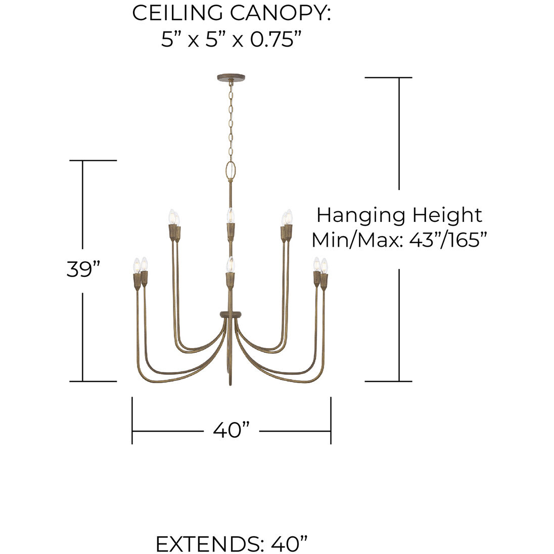Marley 12 Light 40 inch Mystic Bronze Chandelier Ceiling Light