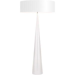 Big Cone 68 inch 100 watt Gloss White Floor Lamp Portable Light