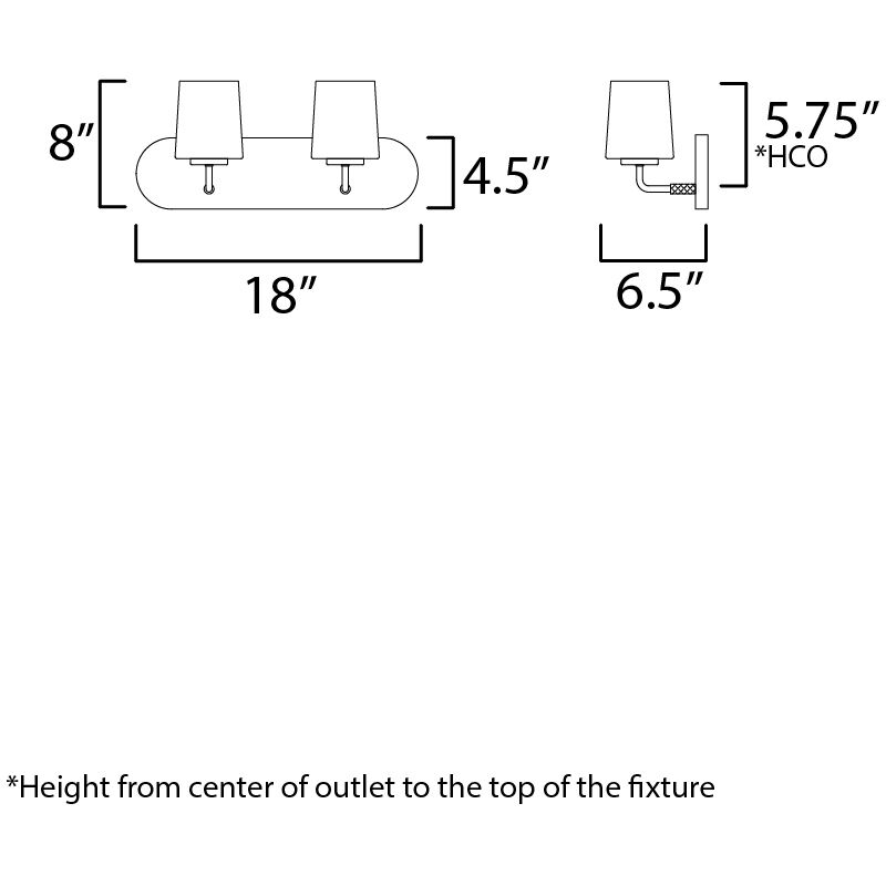 Durham 2 Light 18 inch Satin Nickel Bath Vanity Wall Light