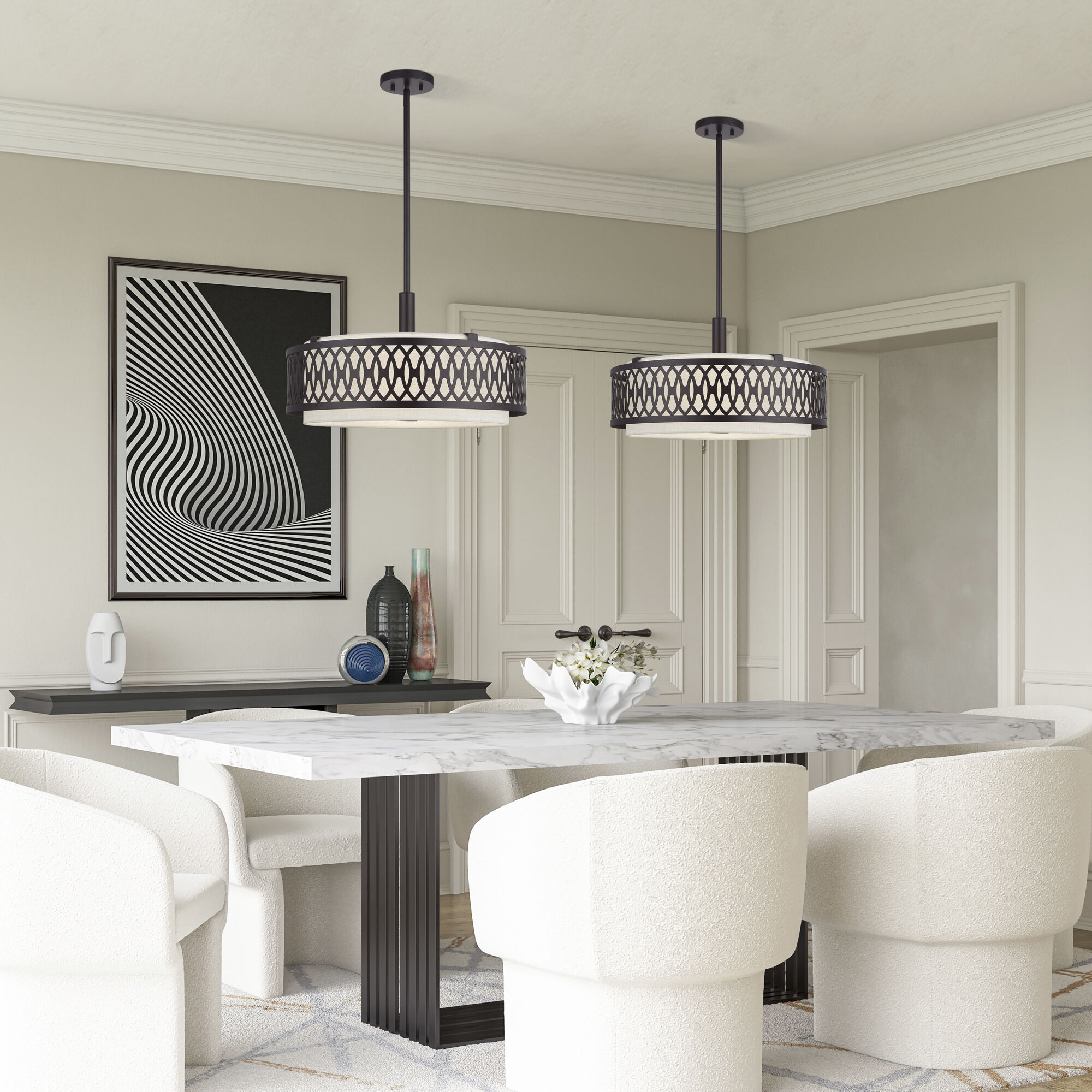 Vistaview 4 Light 21 inch English Bronze Pendant Chandelier Ceiling Light