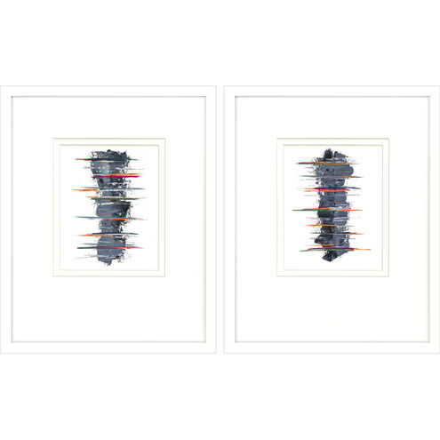 In Motion Blue and Multi Framed Art