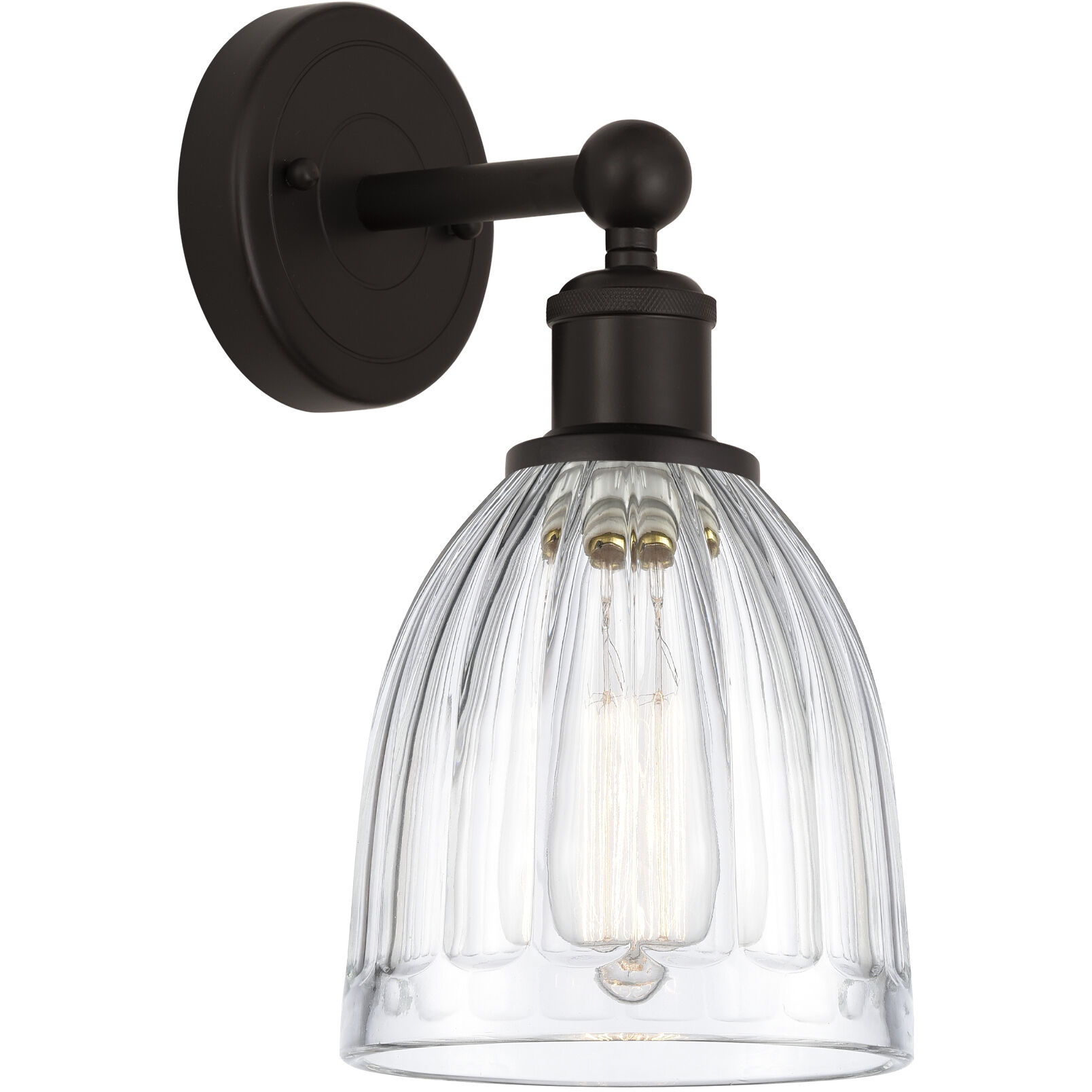 Edison Brookfield 1 Light 6 inch Oil Rubbed Bronze Sconce Wall Light in Clear Glass