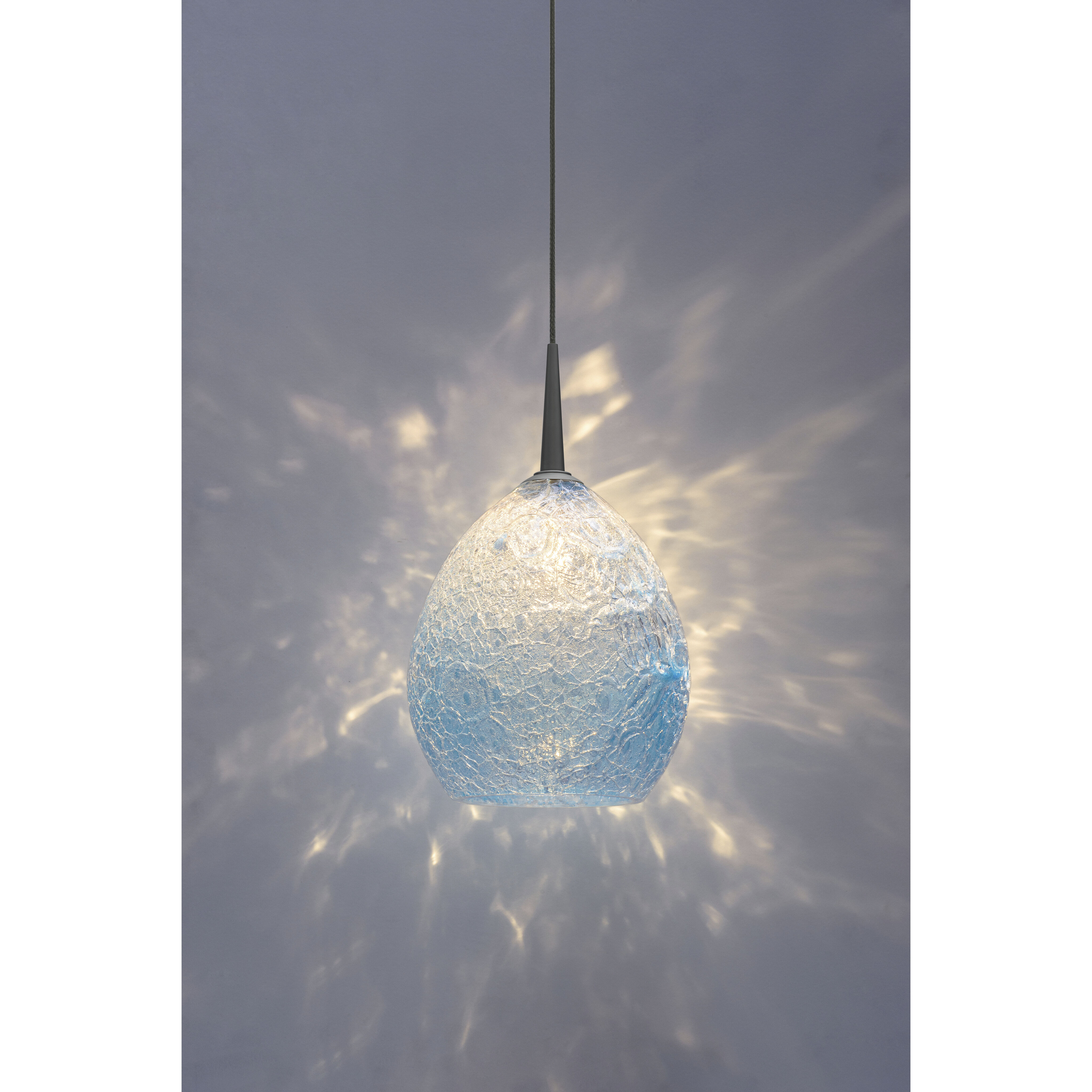 Vibe 1 Light 5.5 inch Matte Chrome Pendant Ceiling Light in Glacier Glass
