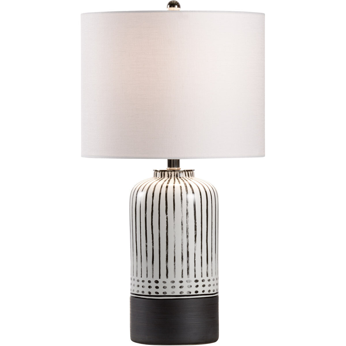 Wildwood 26 inch 100.00 watt Black/White Glaze Table Lamp Portable Light, Large