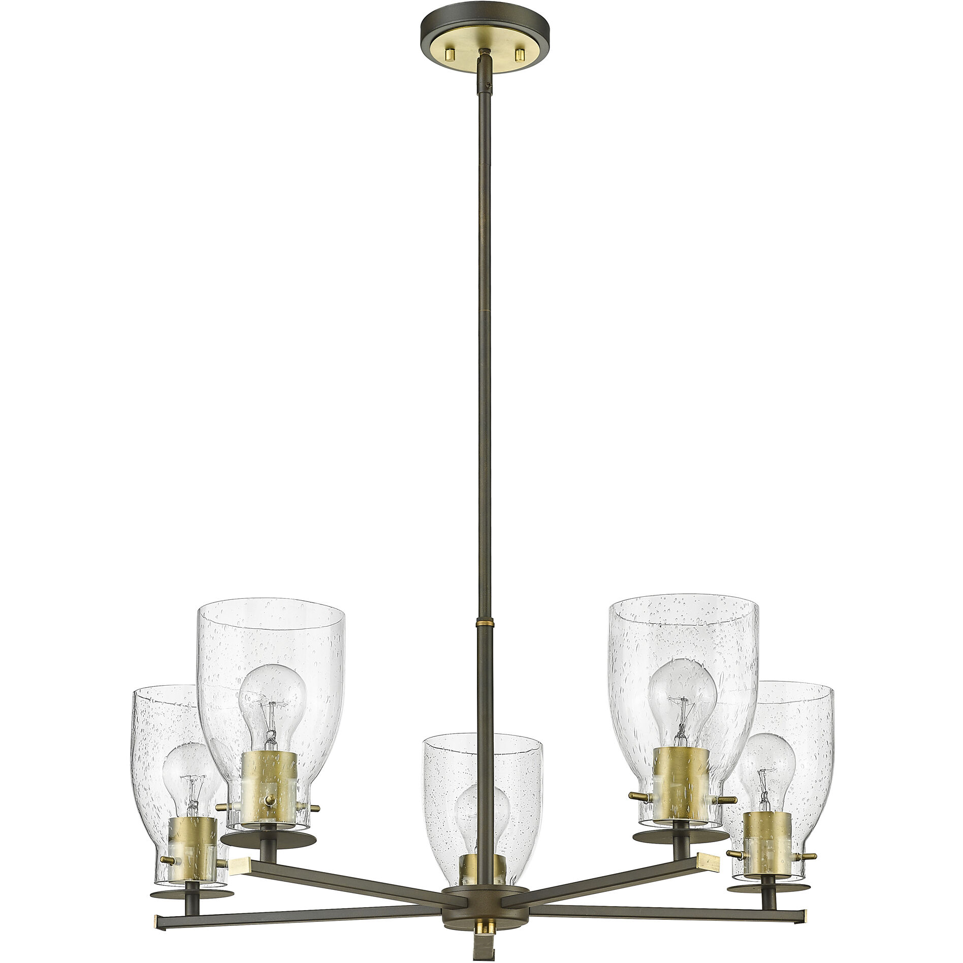 Shelby 5 Light 28 inch Oil Rubbed Bronze and Antique Brass Chandelier Ceiling Light