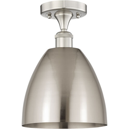 Edison Metal Bristol 1 Light 9 inch Brushed Satin Nickel Semi-Flush Mount Ceiling Light