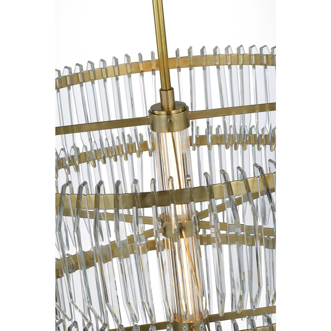 Waterford Killarney LED 32 inch Natural Brass Layered Drum Chandelier Ceiling Light
