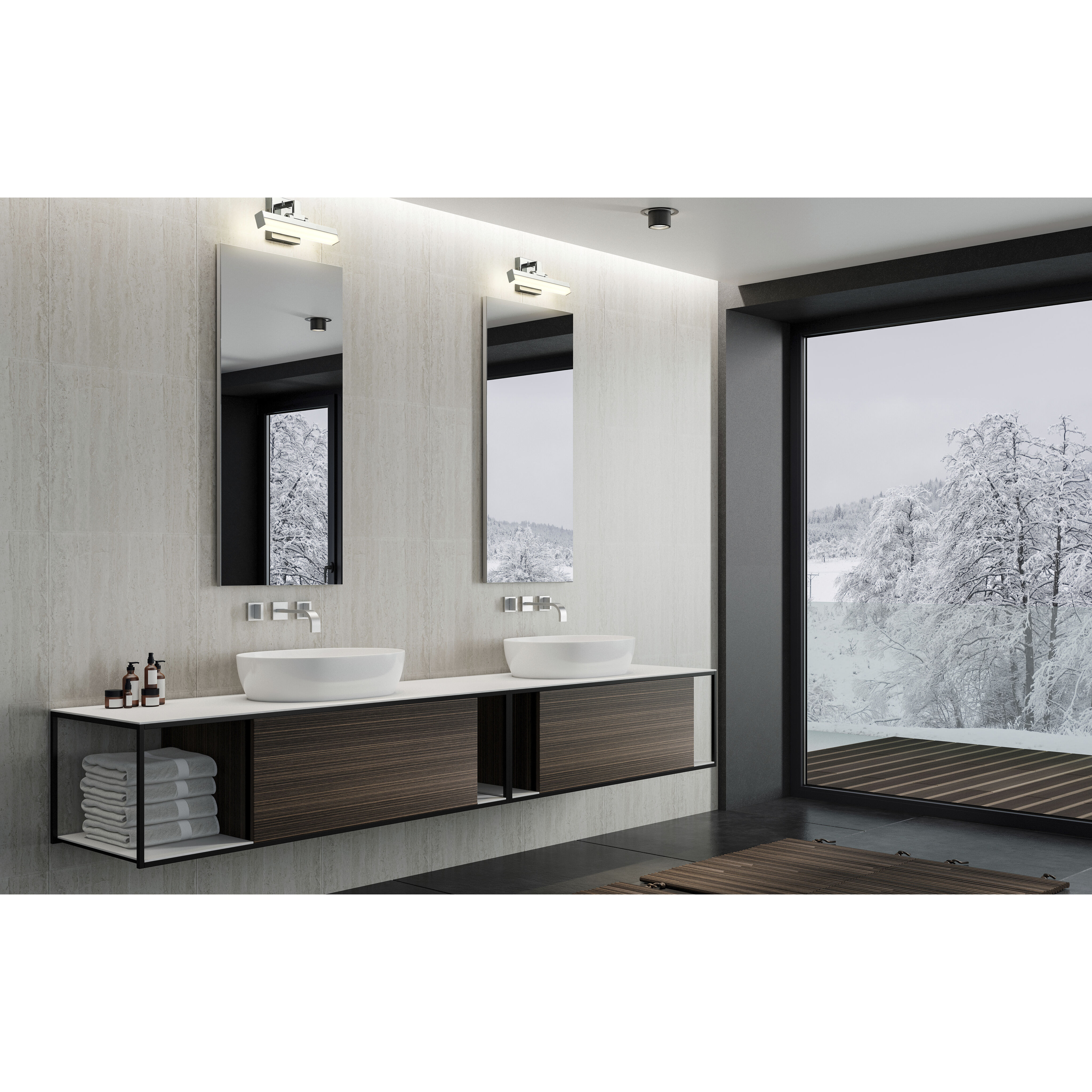 Liam LED 13 inch Chrome Vanity Wall Light