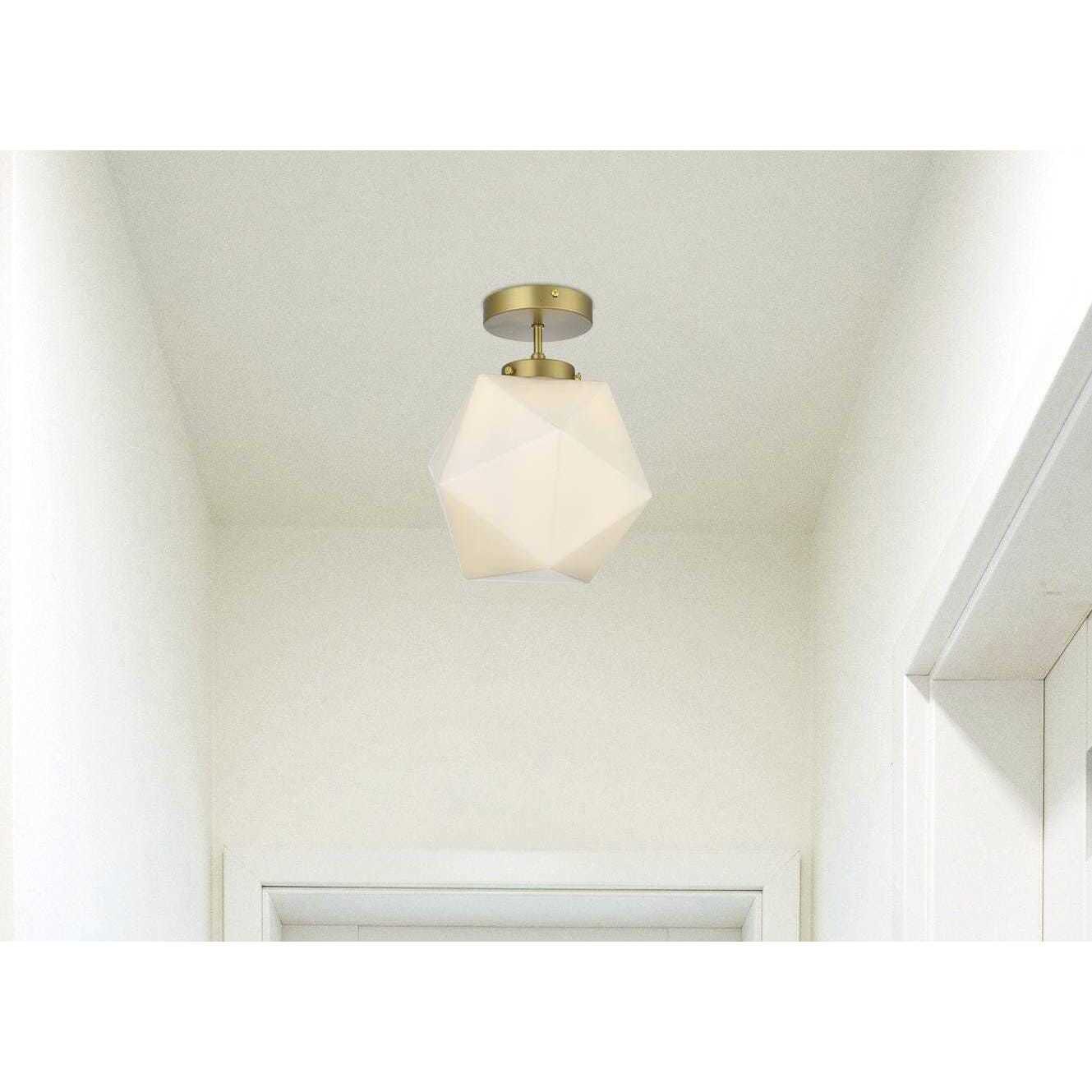 Lawrence 1 Light 10 inch Satin Gold Flush Mount Ceiling Light