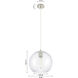 Downtown Urban Crown Point 1 Light 10 inch Polished Nickel Pendant Ceiling Light