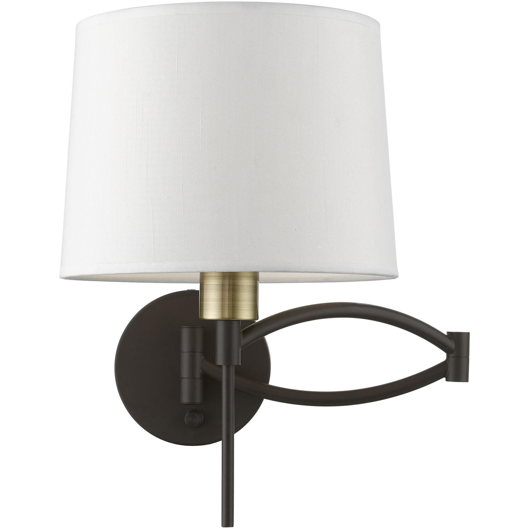 Allison 10 inch 60.00 watt Bronze with Antique Brass Accent Swing Arm Wall Lamp Wall Light