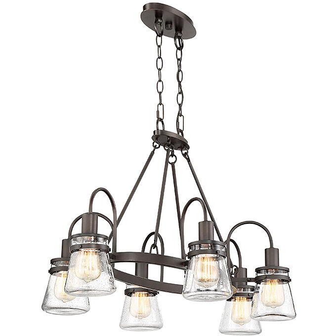 Portsmouth 6 Light 22 inch English Bronze Outdoor Linear Chandelier