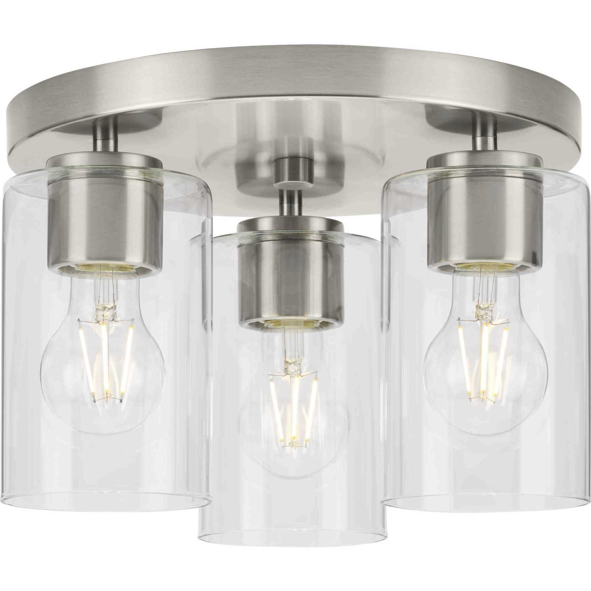 Cofield 3 Light 12 inch Brushed Nickel Flushmount Ceiling Light