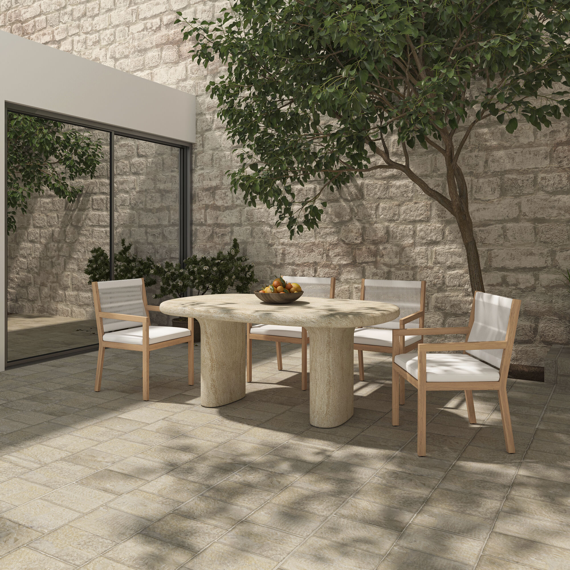 Warby 78 X 42 inch Beige Outdoor Dining Table