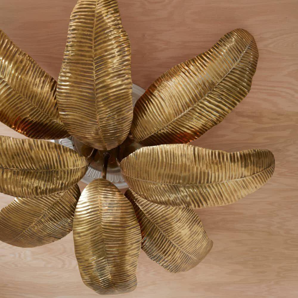 Farah 8 Light 44 inch Vintage Brass Flush Mount Ceiling Light