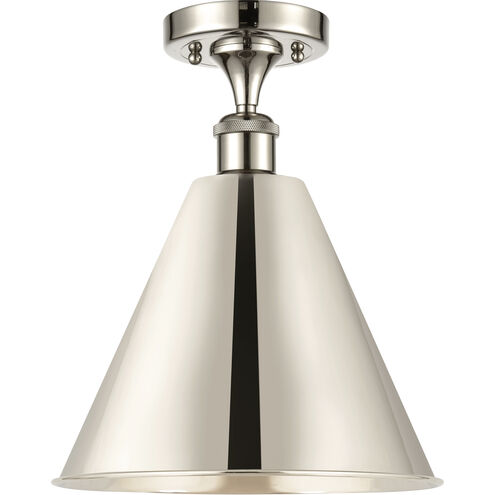 Ballston Cone 1 Light 12 inch Polished Nickel Semi-Flush Mount Ceiling Light