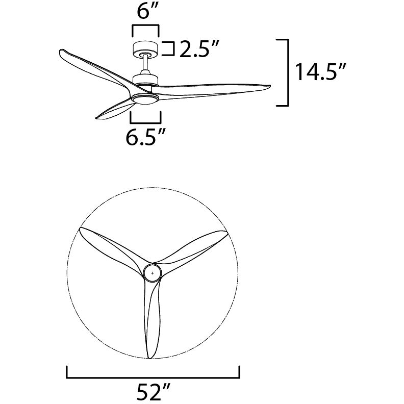 Woodwind 52 inch Black Indoor Ceiling Fan