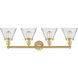 Cone 4 Light 33.5 inch Satin Gold Bath Vanity Light Wall Light in Seedy