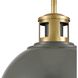 Lyndon 1 Light 10 inch Gray with Brass Mini Pendant Ceiling Light