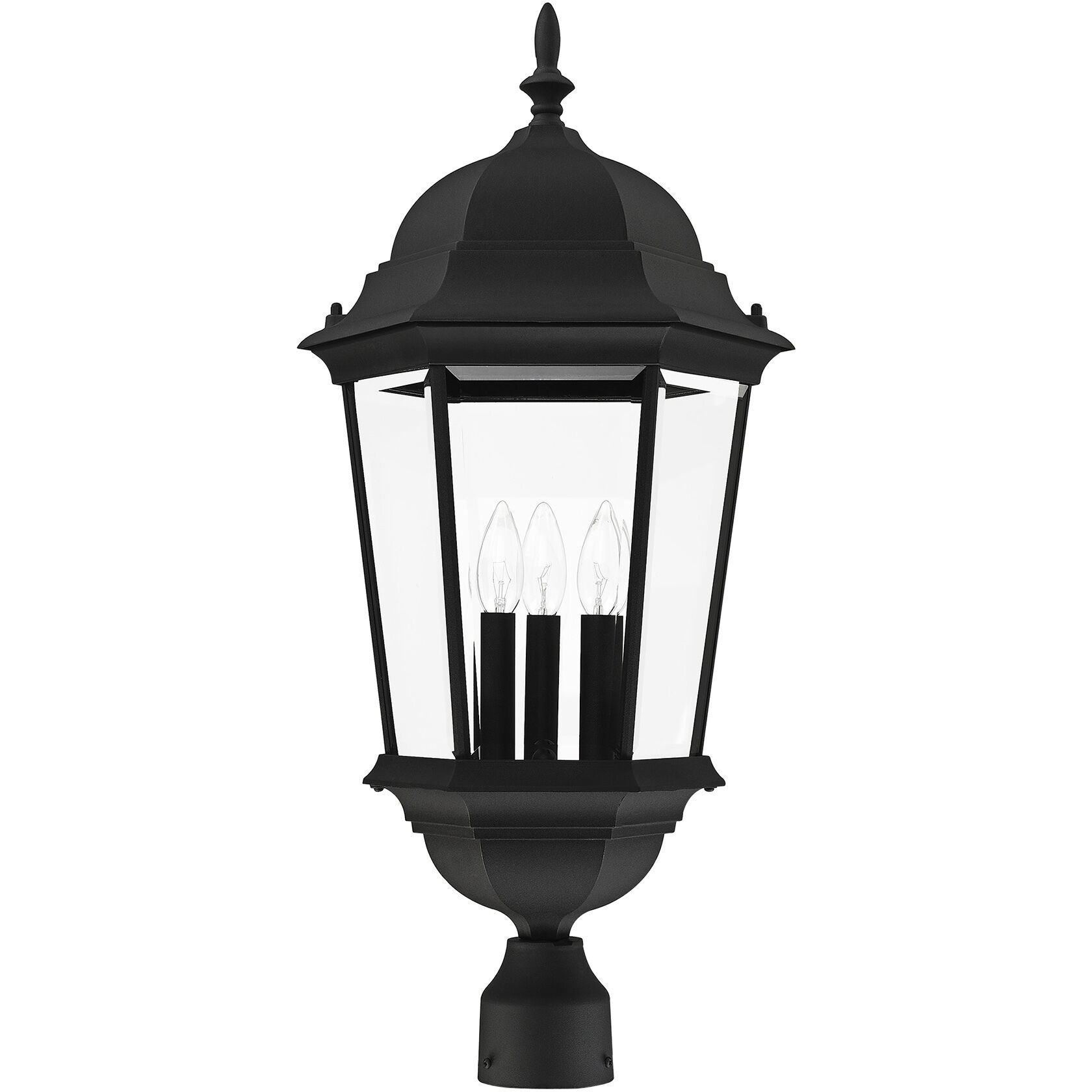 Hamilton 3 Light 28 inch Textured Black Outdoor Post Top Lantern