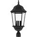 Hamilton 3 Light 28 inch Textured Black Outdoor Post Top Lantern