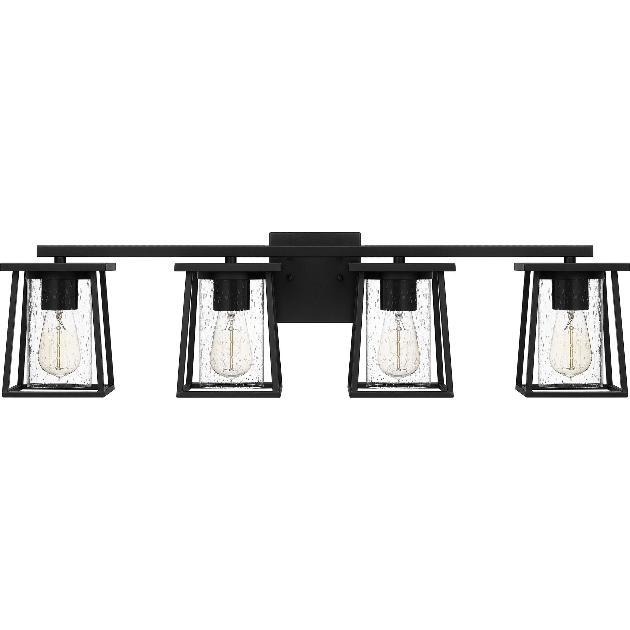 Lodge 4 Light 33 inch Matte Black Bath Light Wall Light, Extra Large