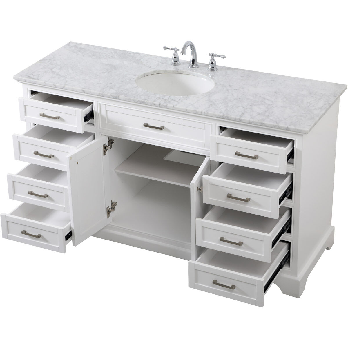Americana 60 X 22 X 35 inch White Vanity Sink Set