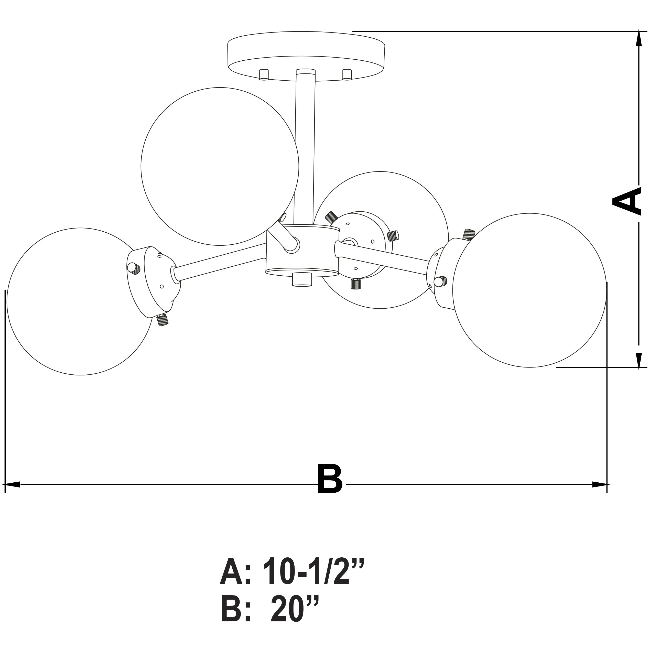 Orbit LED 20 inch Satin Nickel and Oil Rubbed Bronze Semi-Flush Mount Ceiling Light